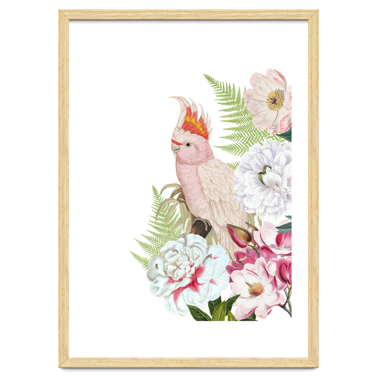 Cockatoo in Flower Jungle