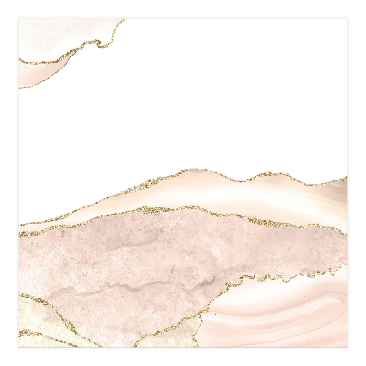 Ivory & Gold Agate Texture 08  (Print Only)