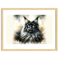 Majestic Long Haired Cat Portrait
