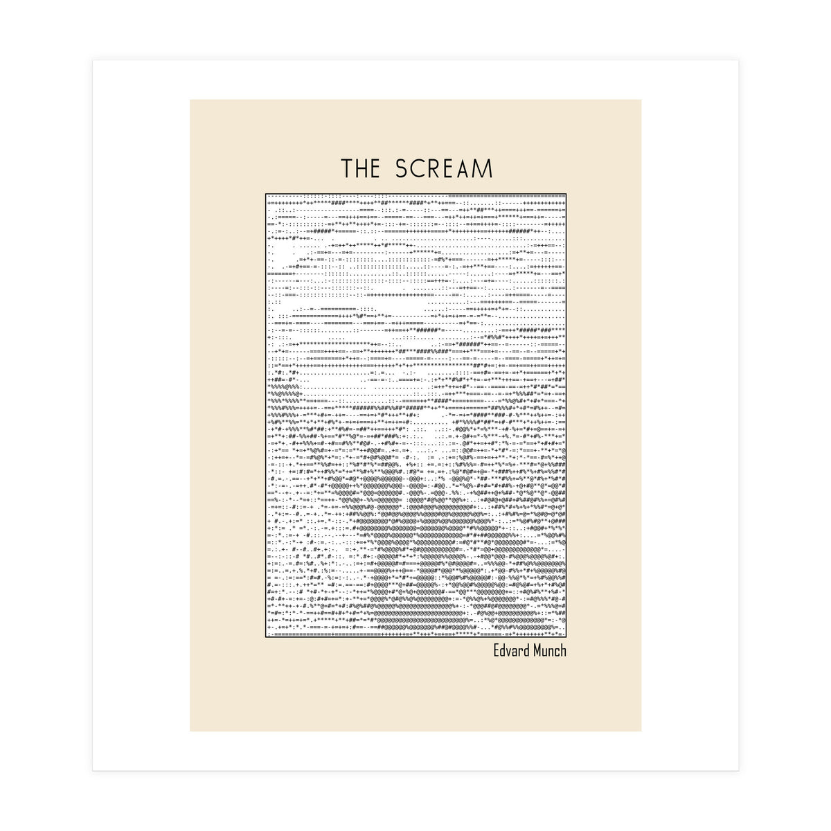 The Scream – Edvard Munch (ascii art)  (Print Only)