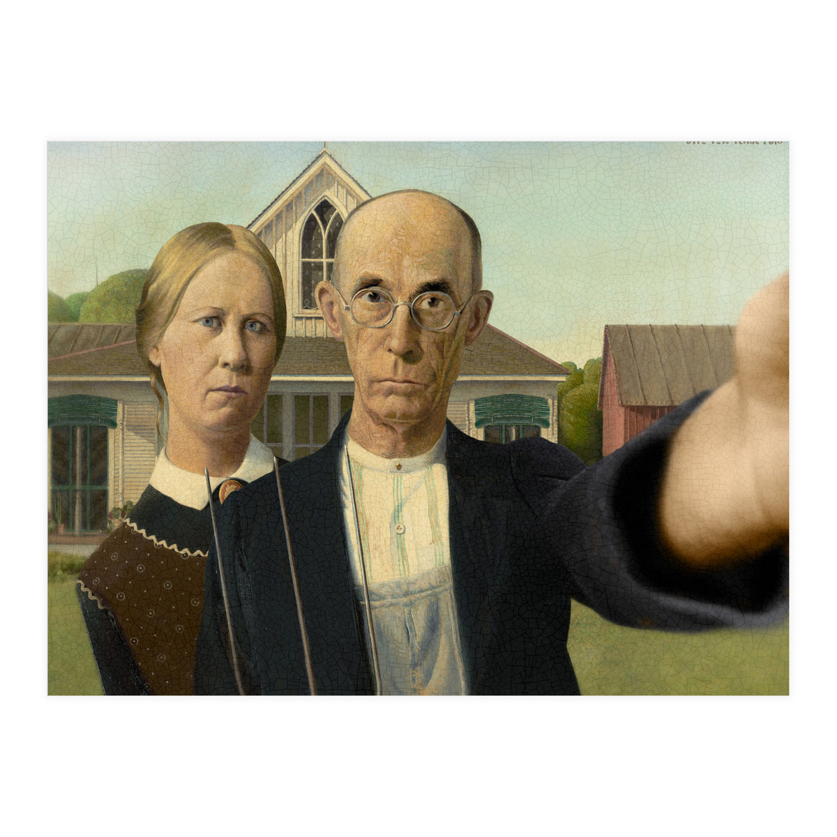 American Gothic - Grant Wood - Selfie (Print Only)