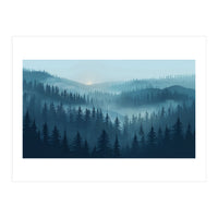 Misty Evergreen Forest: Moody Atmospheric Landscape (Print Only)