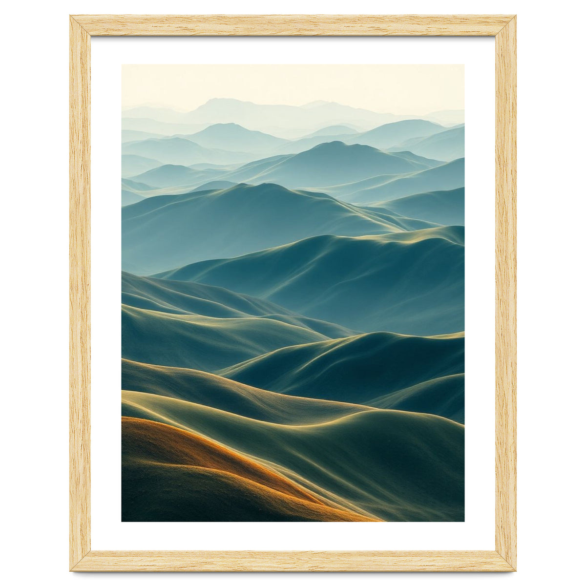 Minimalist Misty Mountain Landscape Wall Art