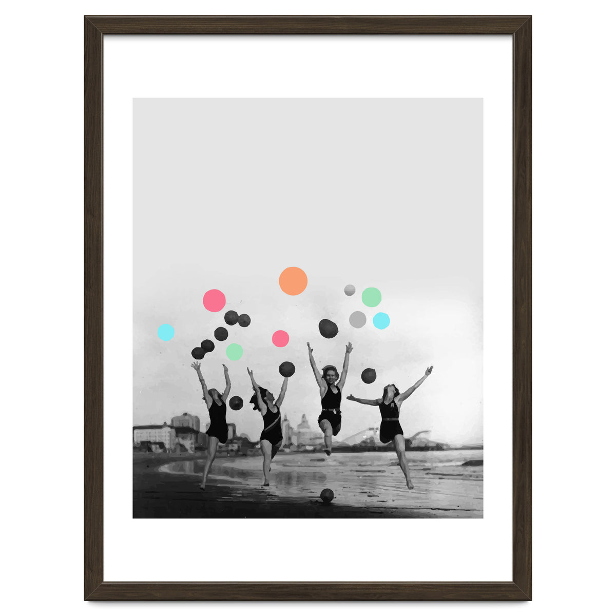Vintage Women Black & White Photography Balloons Freedom Feminism Women's Rights Individuality