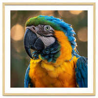 Blue And Gold Macaw Portrait Close Up