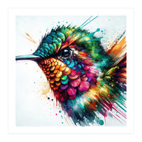 Watercolor Hummingbird Portrait (Print Only)