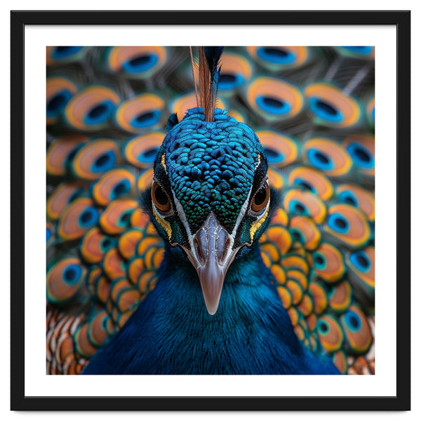 Close Up Peacock Head And Eye With Feathers