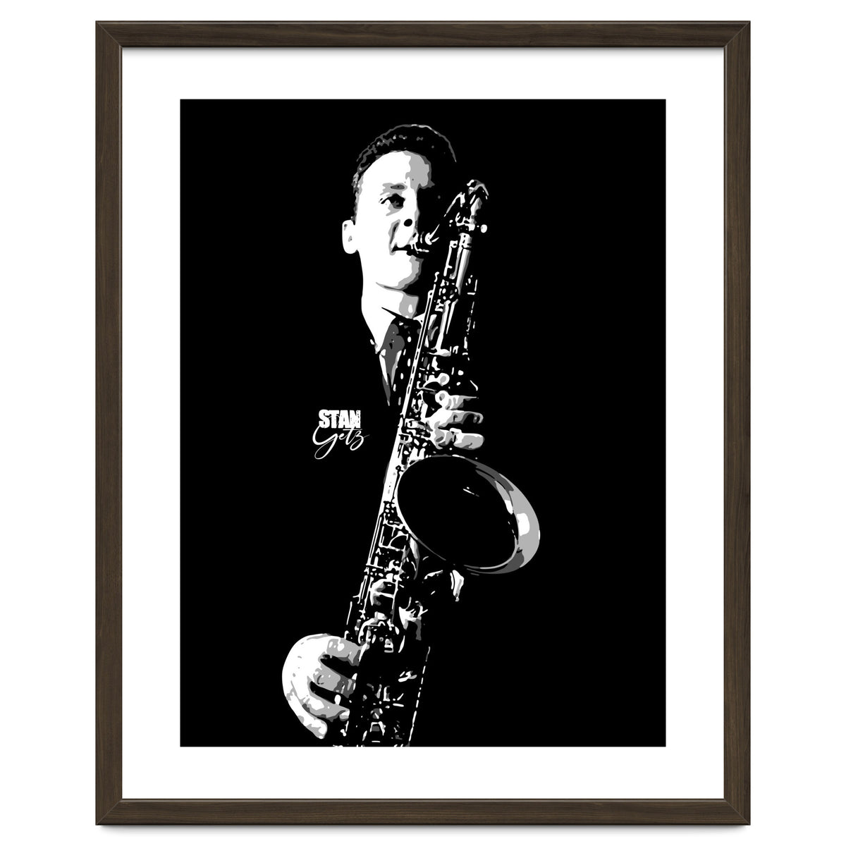 Stan Getz American Jazz Saxophonist in Grayscale