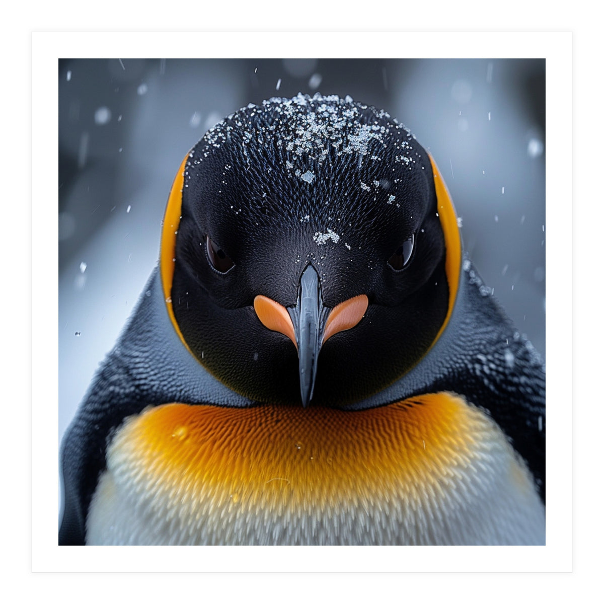 Close Up King Penguin In The Snow (Print Only)