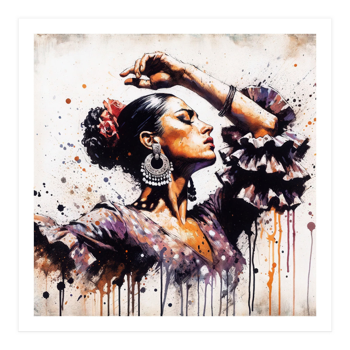 Watercolor Flamenco Dancer #1 (Print Only)