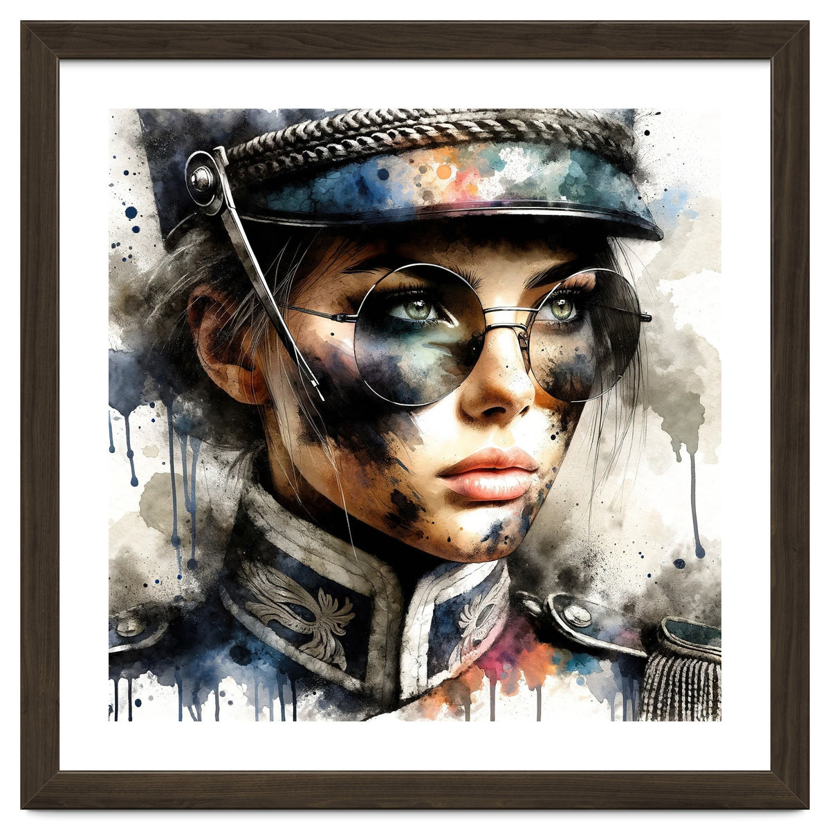 Watercolor Napoleonic Soldier Woman #5