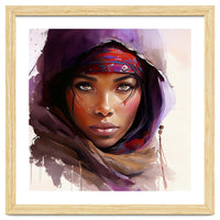 Amethyst Hood Tuareg Woman Portrait