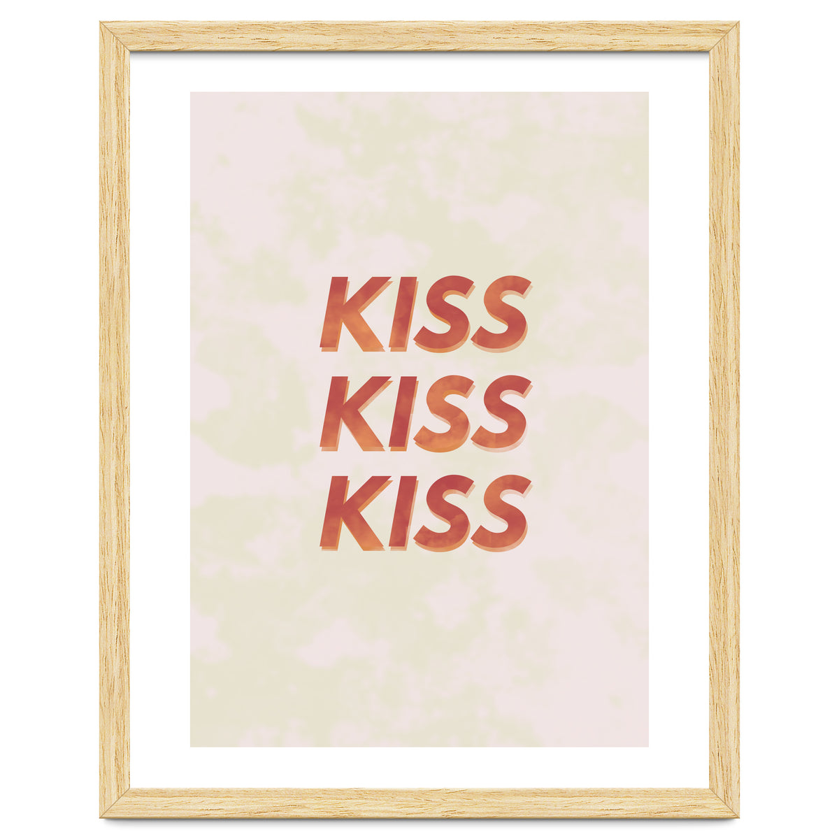 Kiss Kiss Kiss Love Typography