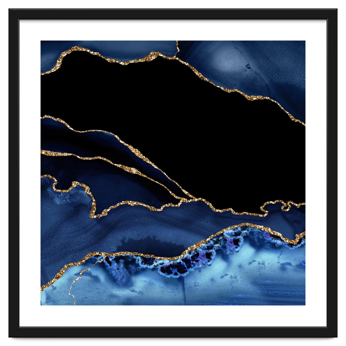 Navy & Gold Agate Texture 14