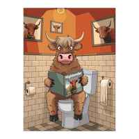 Highland Cow On The Toilet (Print Only)