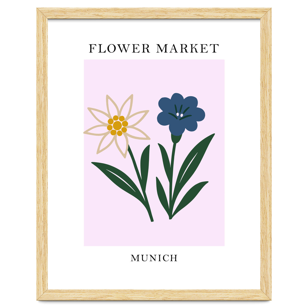 Munich Flower Market - Minimalist Edelweiss Botanical Print