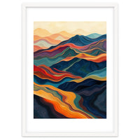 Abstract Mountain Landscape Art with Fluid Textures