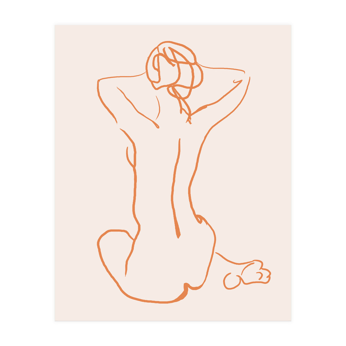 Femina, Abstract Minimal Woman Line Art Sketch, Drawing Feminine Empower Express (Print Only)