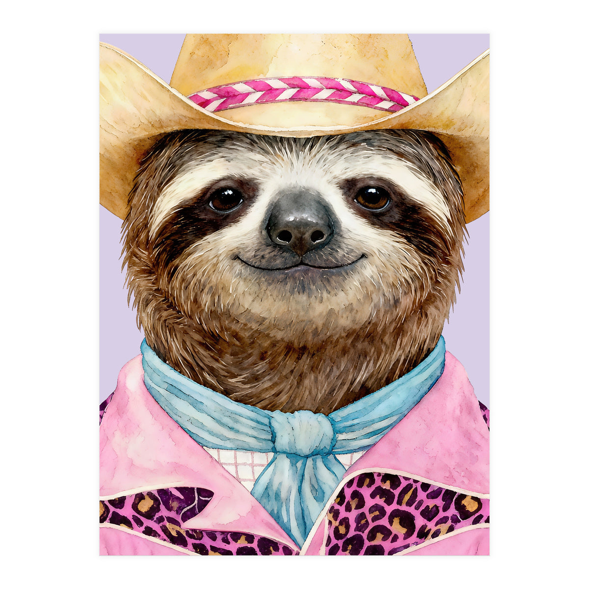 Sloth Wild Cowboy fashion (Print Only)