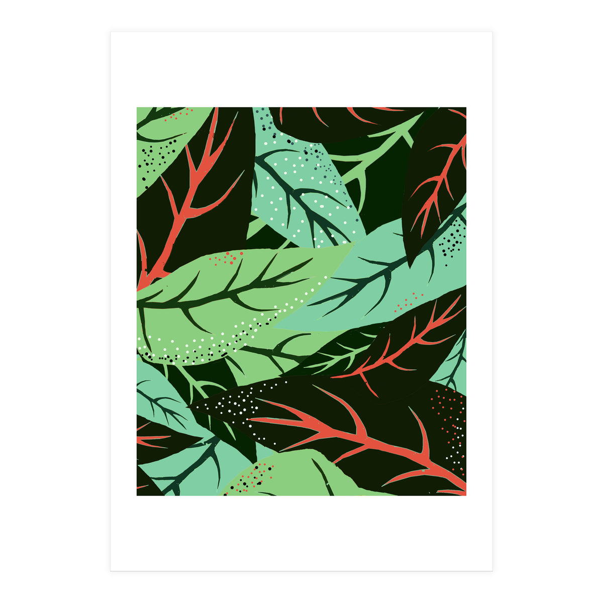 The Dark Jungle | Mystery Eclectic Forest | Maximalist Rainforest Nature Botanical Plants (Print Only)
