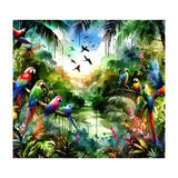 Watercolor Tropical Birds In The Jungle (Print Only) thumbnail