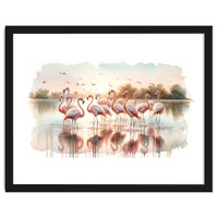 Serene Flamingo Sunrise