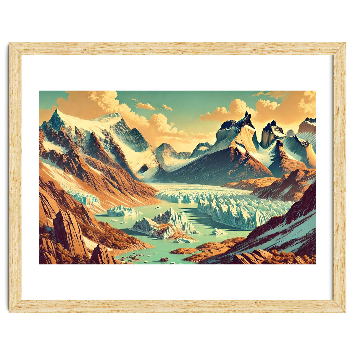 Vintage Argentina, Patagonia Glaciers Poster
