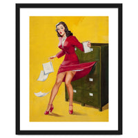 Pinup Girl In Office Accident