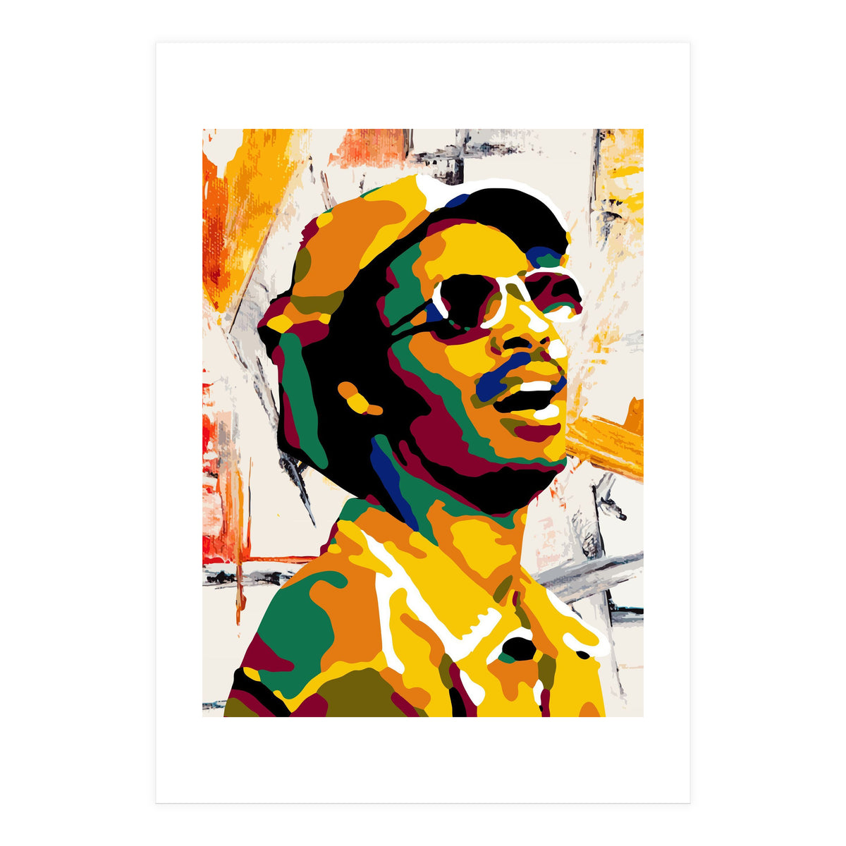 Stevie Wonder Retro Pop Art 3 (Print Only)