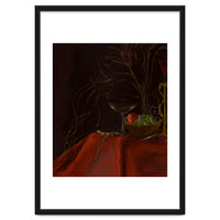 Dark Baroque Still Life Table and Wine oil