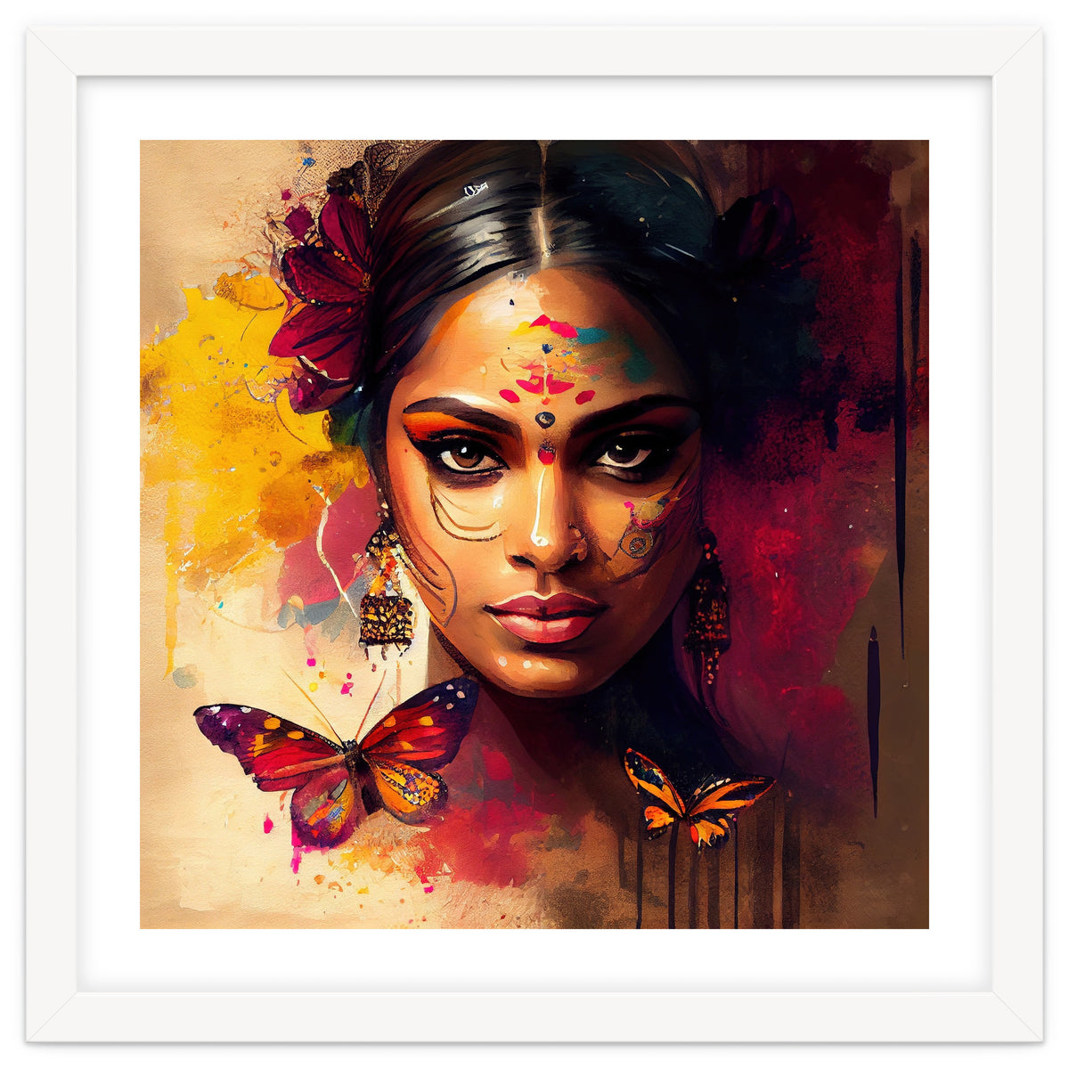 Golden Butterfly Hindu Portrait