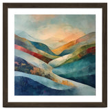 Abstract Mountain Landscape Painting with Textured Rolling Hills thumbnail