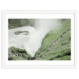 Tourists walking around the waterfall - Iceland thumbnail