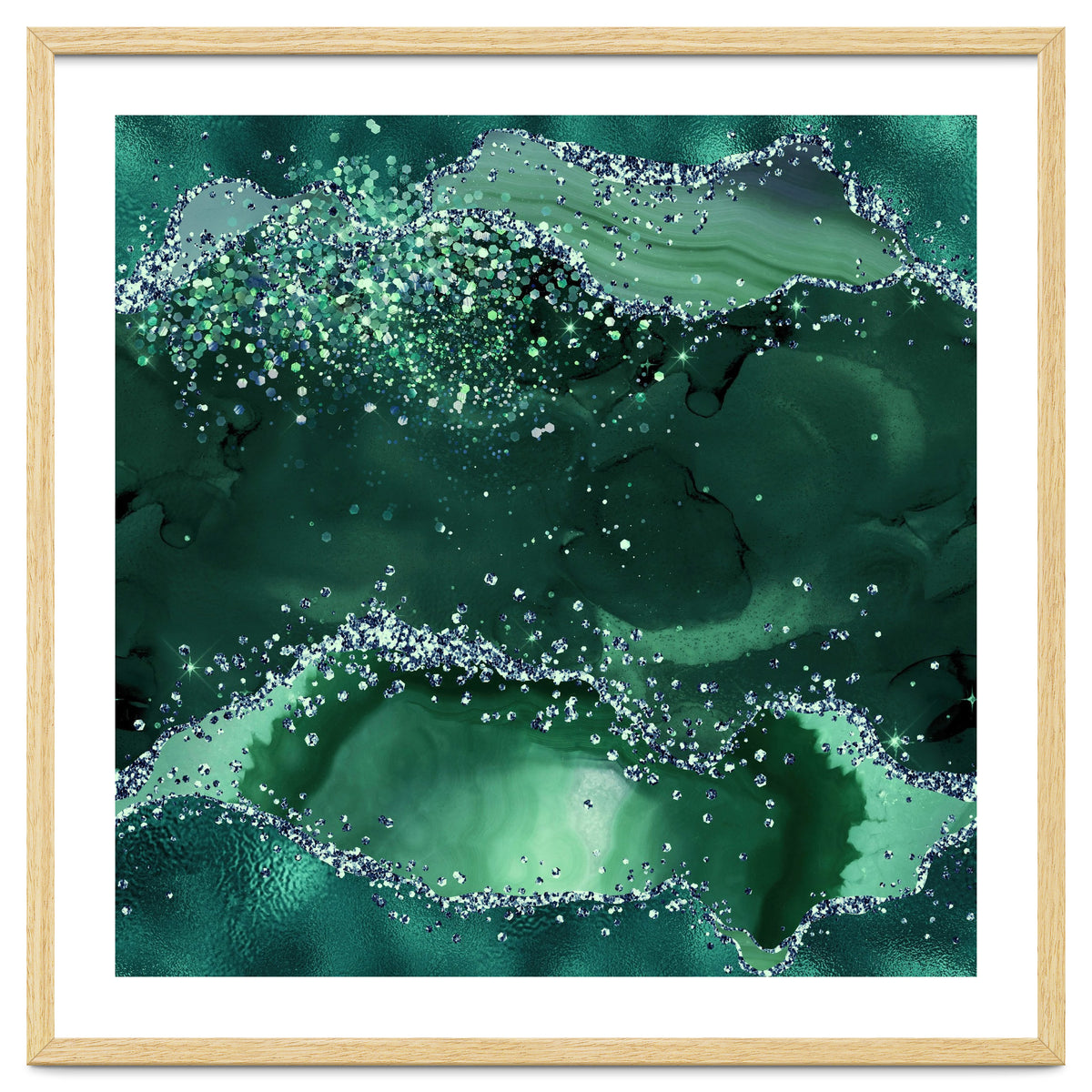 Emerald Glitter Agate Texture 04