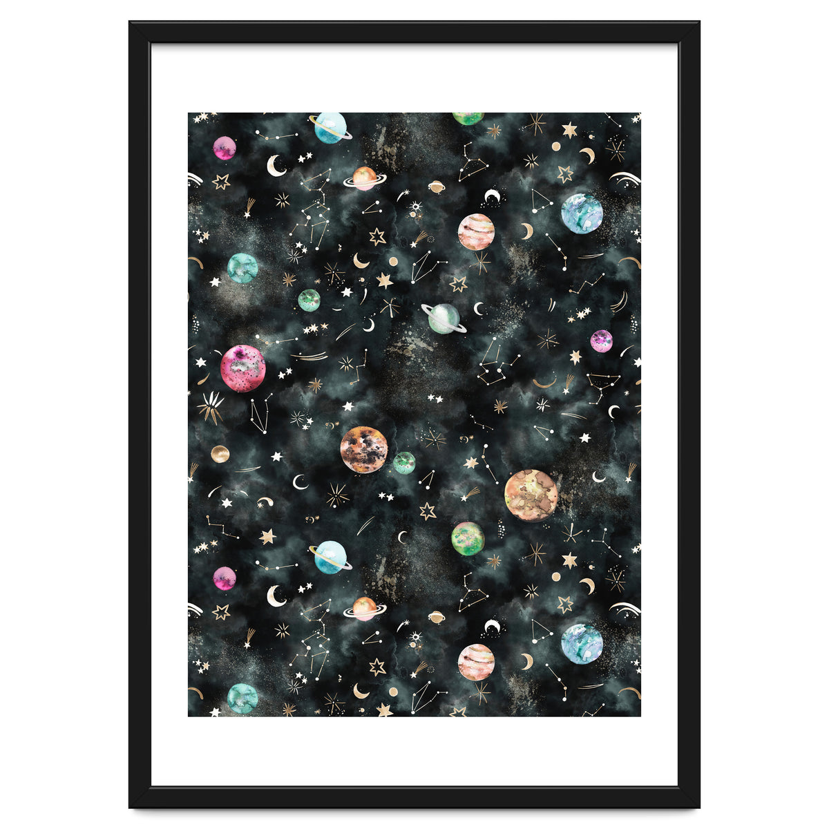 Galaxy Astrology Astronomy Constellations Gold