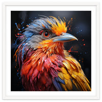 Vibrant Bird With Colorful Splatter Paint