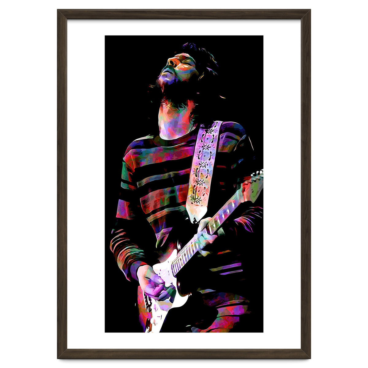 Eric Clapton American Rock and Blues Guitarist in Colorful