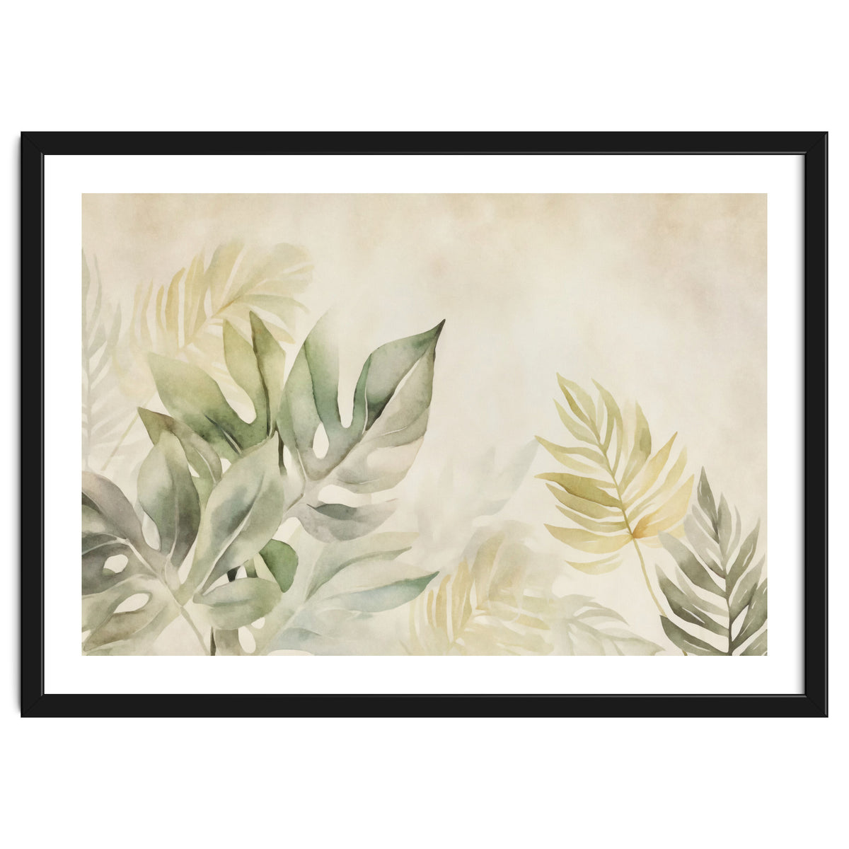 Gentle Leaf Tropical Whispers Watercolor Green