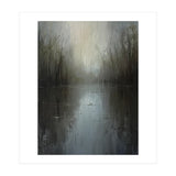 Ethereal Rainy Lake Forest Oil Painting (Print Only) thumbnail
