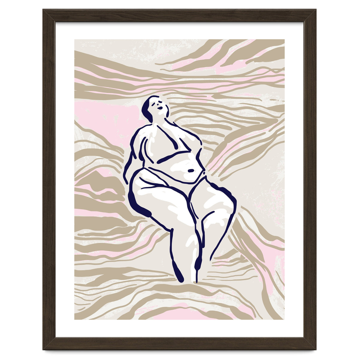 Follow the lines Serene woman in the water