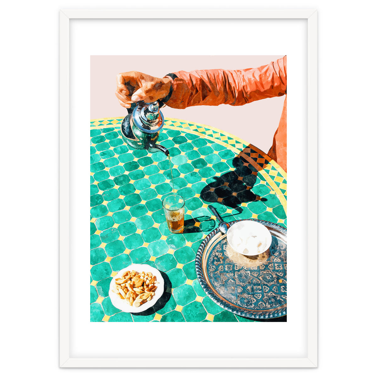 Chai, India Culture & People Painting, Exotic Travel Places Tea Bohemian Colorful Morocco Turkish