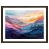 Vibrant Abstract Watercolor Mountain Landscape thumbnail