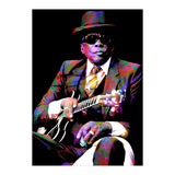 John Lee Hooker American Blues Musician Legend Colorful Art (Print Only) thumbnail