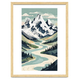 Majestic Alpine Peaks: Organic Modern Landscape Art thumbnail