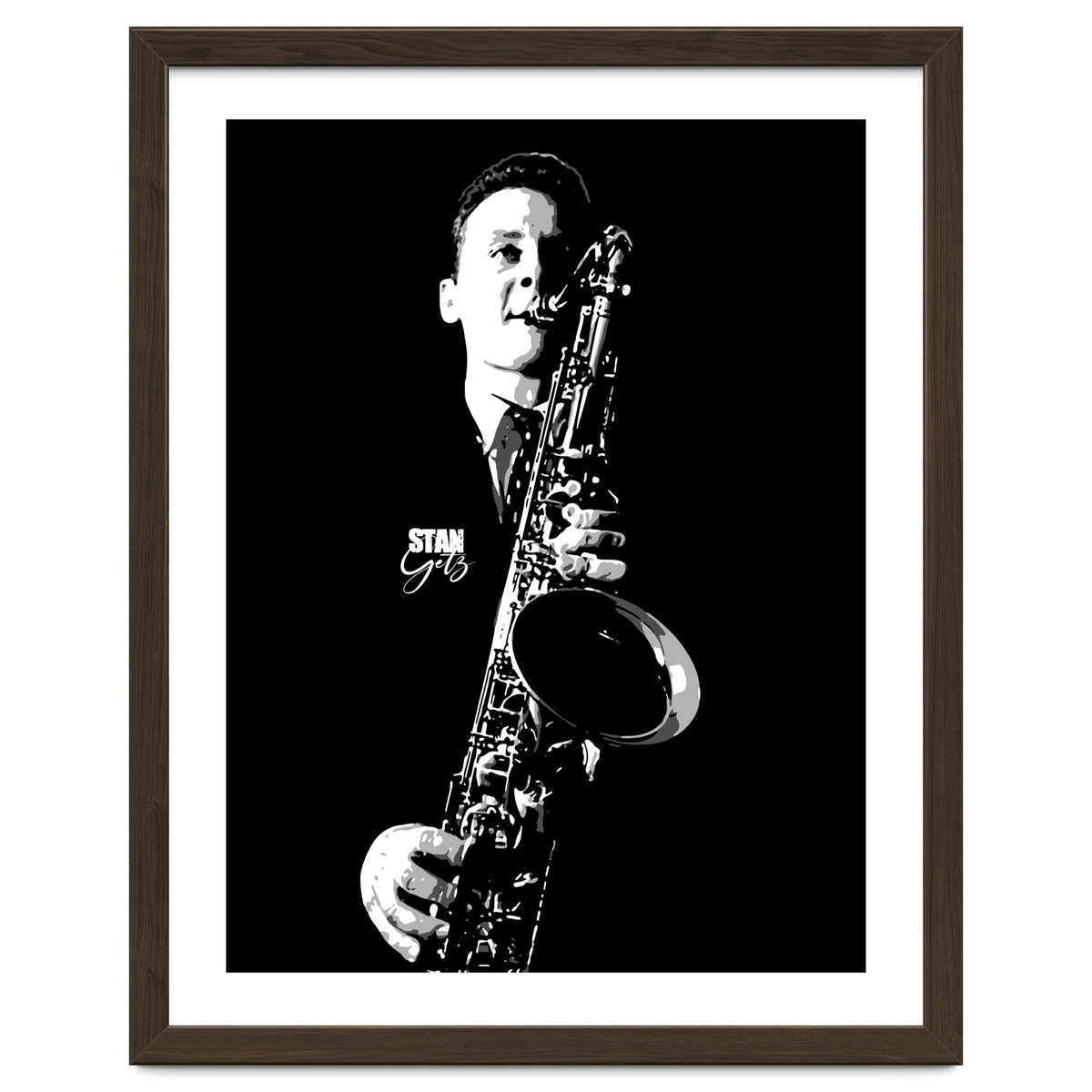Stan Getz American Jazz Saxophonist in Grayscale