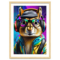 A Chipmunk In Headphones And Glasses