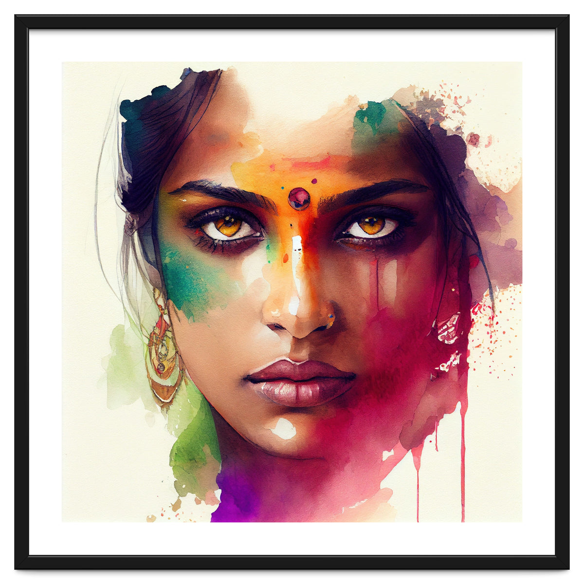 Watercolor Hindu Woman #2