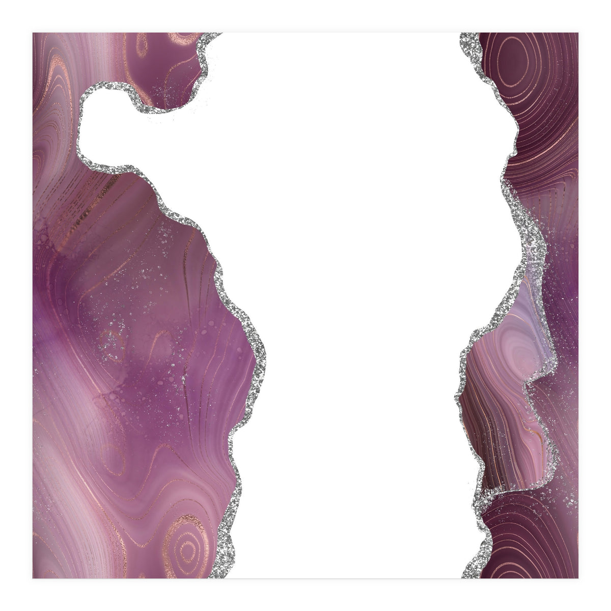 Mauve & Silver Agate Texture 06  (Print Only)