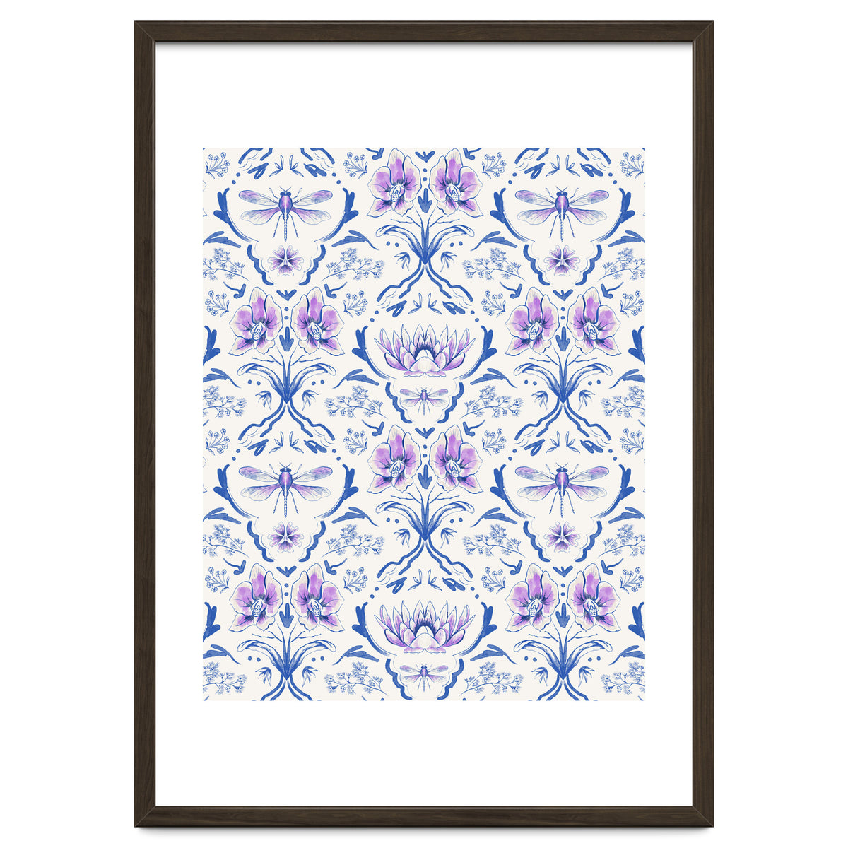 Bohemian Garden Blue Pattern