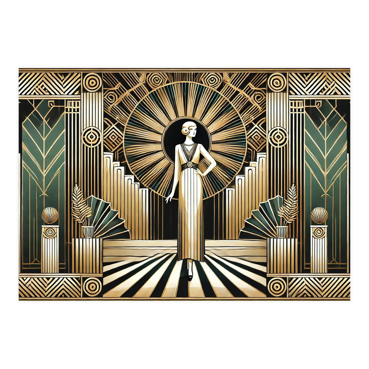 Golden Twenties Flair In Art Deco (Print Only)